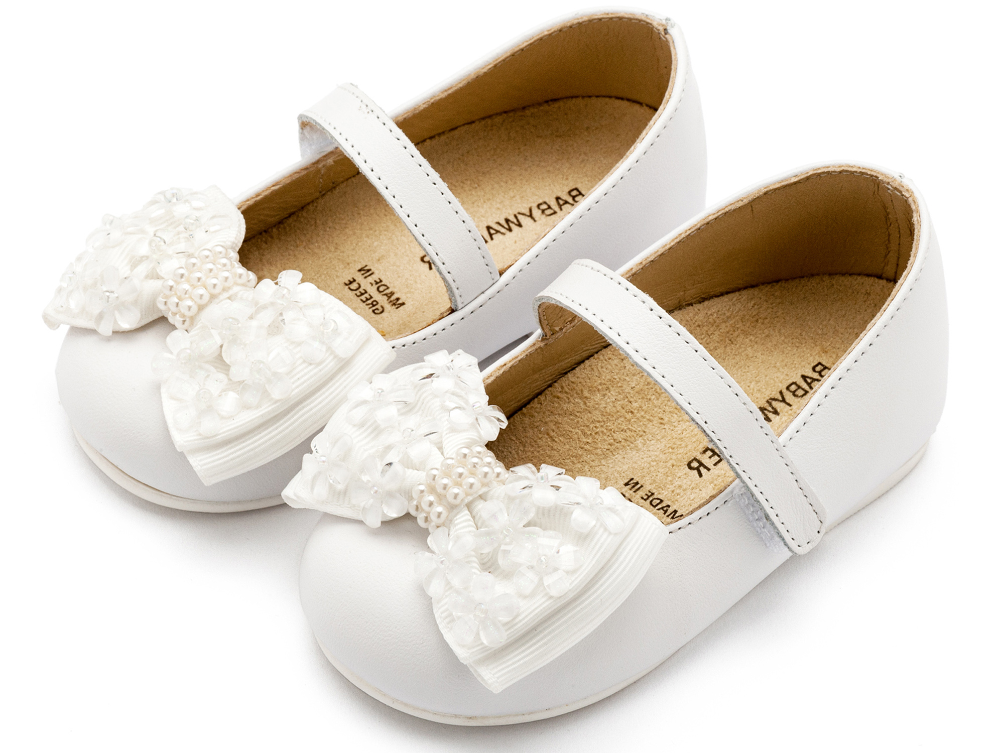 Γοβάκι Μονή Μπαρέτα Χρατς με Gros Grain Φιογκάκι BW4862-WHITE - Image 3