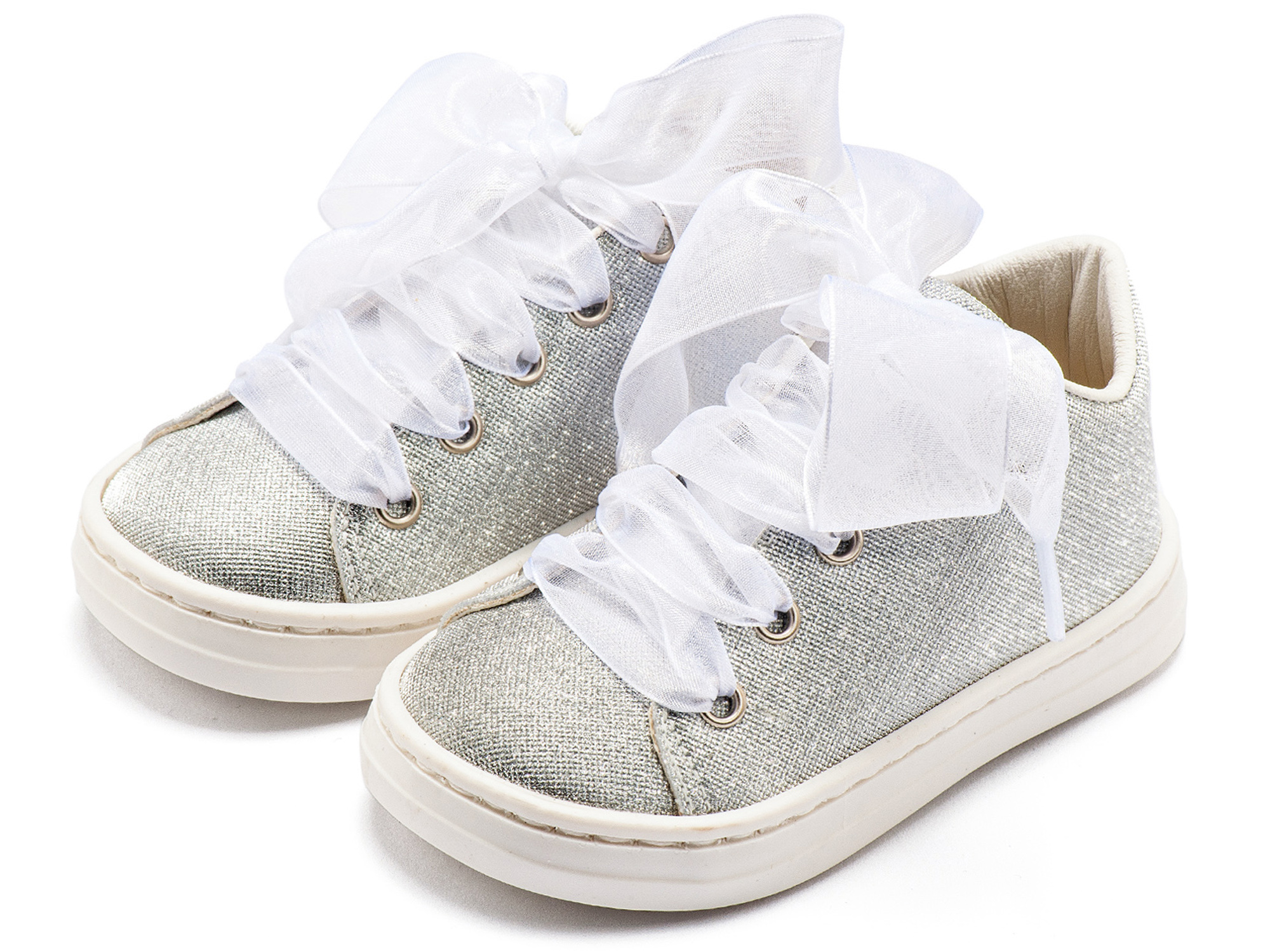 Sneaker από Ύφασμα και Δέσιμο Κορδέλα BW4864 Ασημί - Image 3