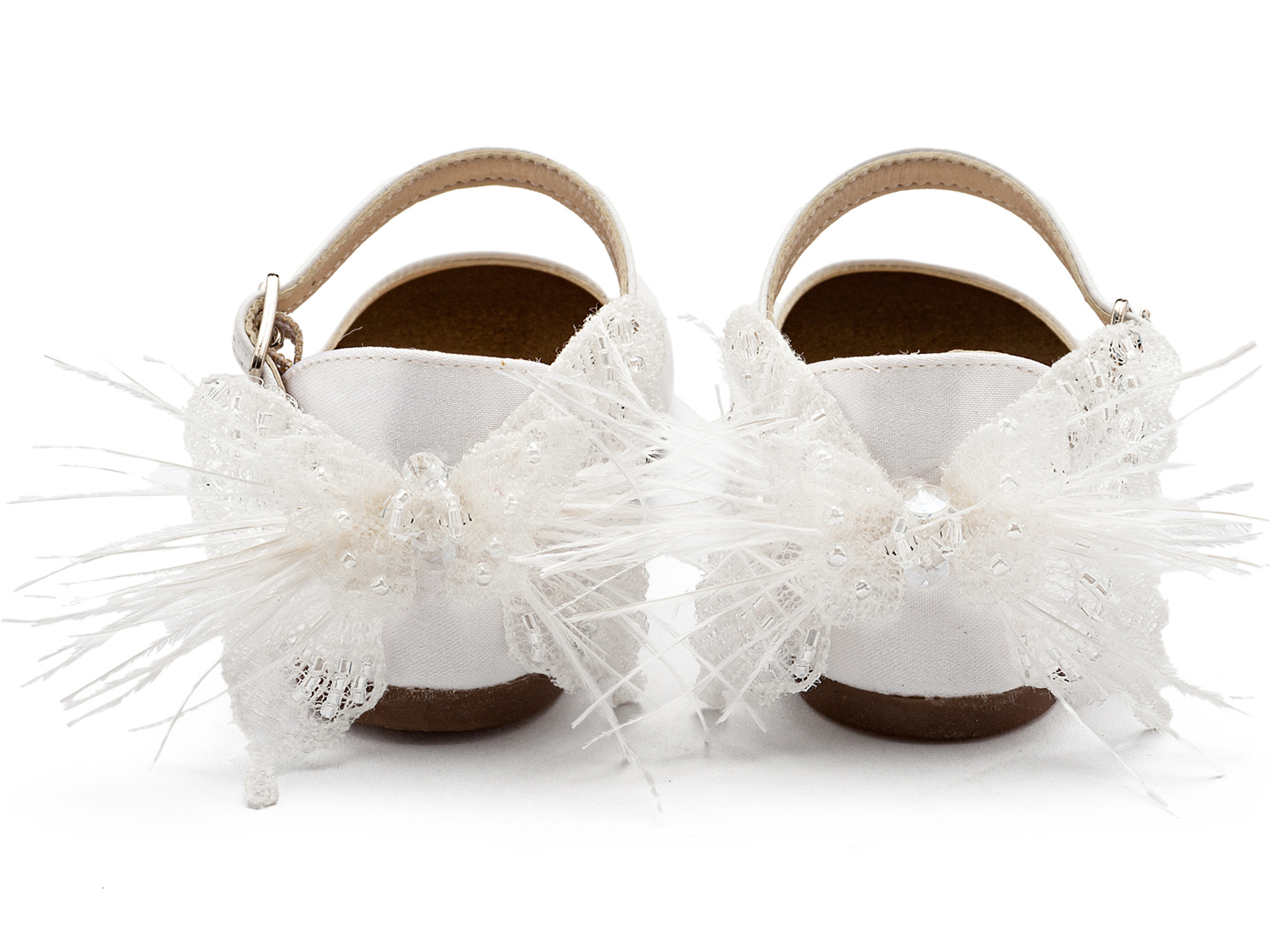 Γαλλικό Γοβάκι με Διακοσμημένη Φτέρνα Πεταλούδα BW4866-WHITE - Image 2