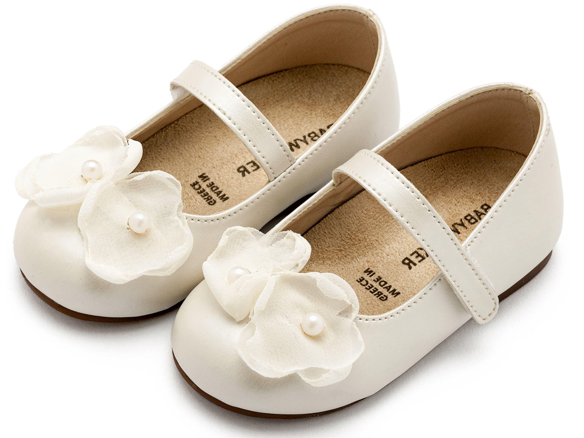 Γοβάκι Μονή Μπαρέτα Χρατς με Λουλούδια Οργάντζας BW4868-IVORY - Image 3