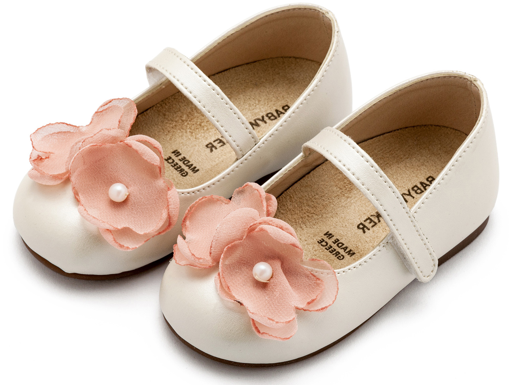 Γοβάκι Μονή Μπαρέτα Χρατς με Λουλούδια Οργάντζας BW4868-IVORY-PINK - Image 3