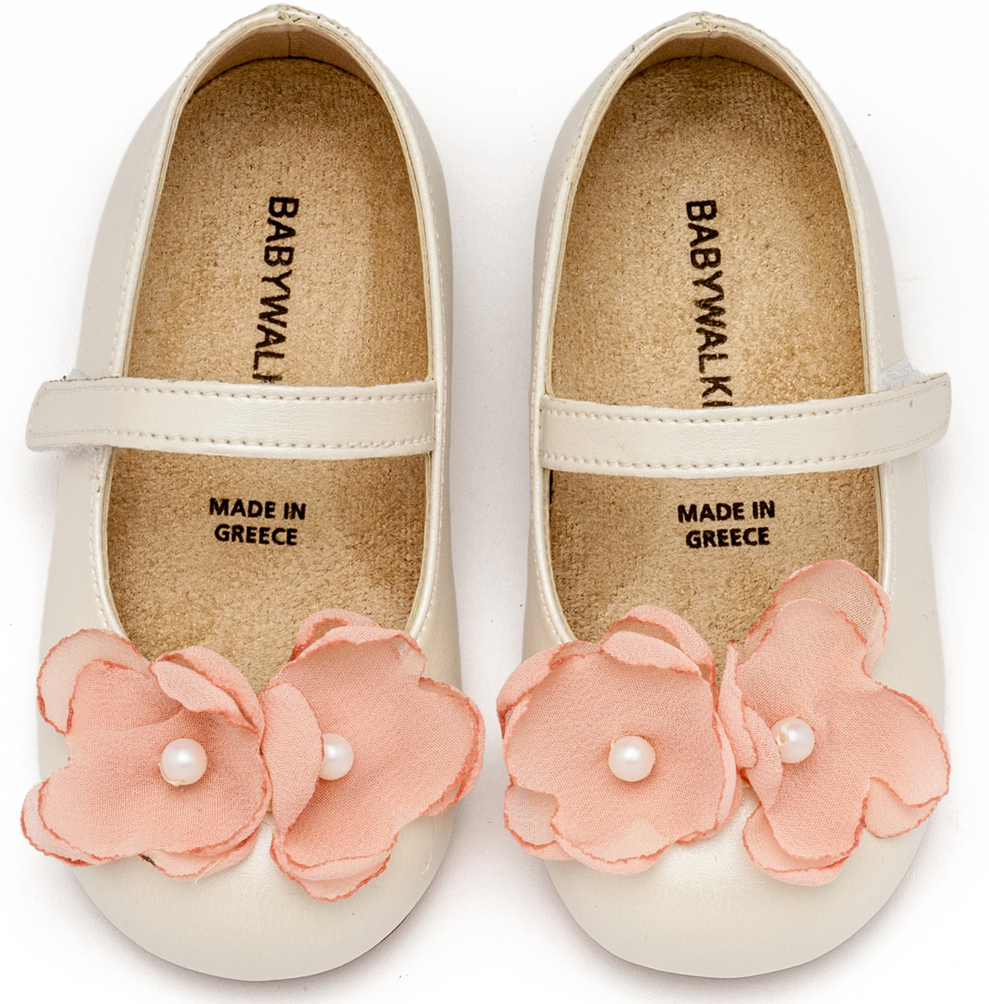 Γοβάκι Μονή Μπαρέτα Χρατς με Λουλούδια Οργάντζας BW4868-IVORY-PINK - Image 2