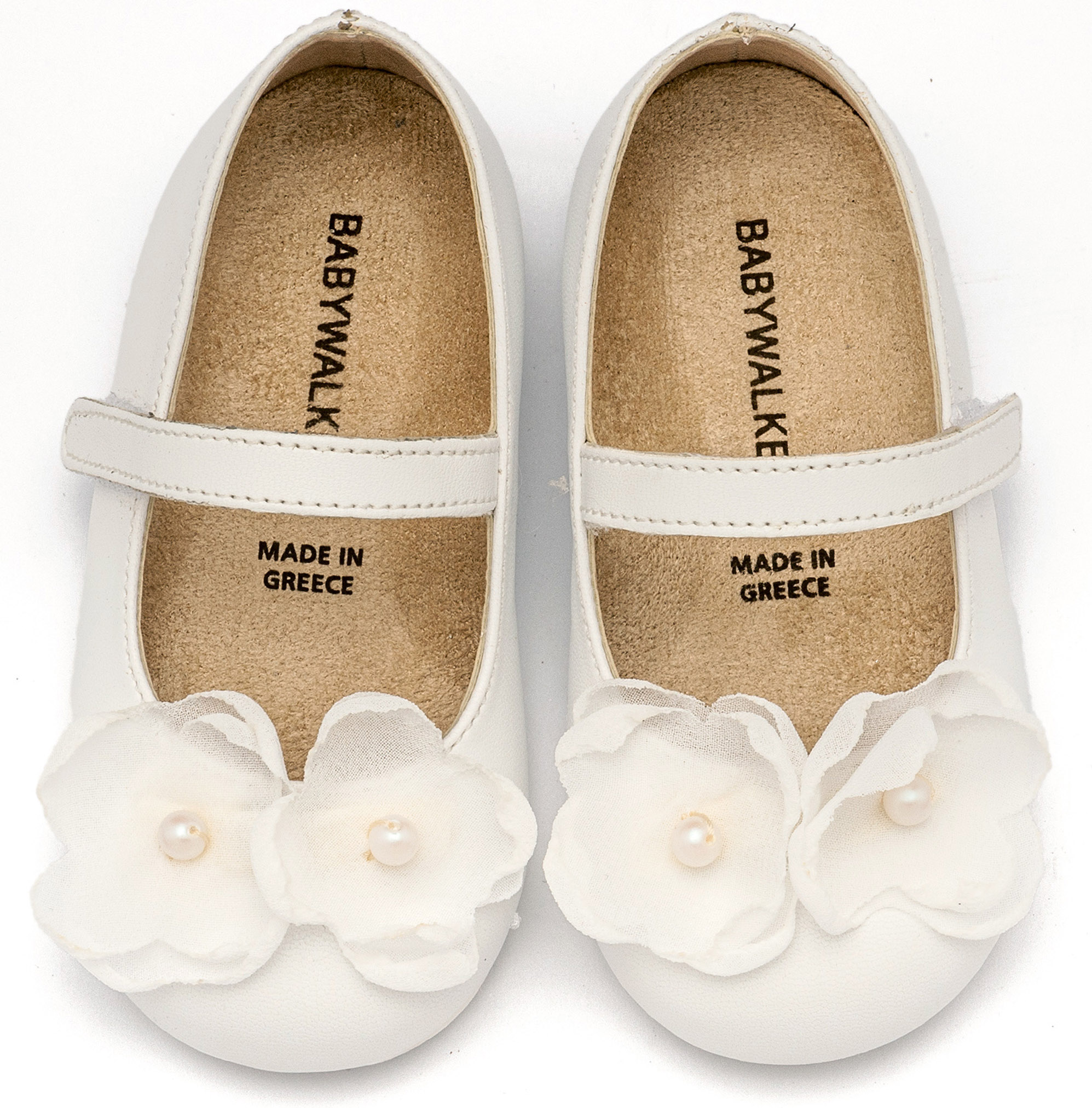 Γοβάκι Μονή Μπαρέτα Χρατς με Λουλούδια Οργάντζας BW4868-WHITE - Image 2