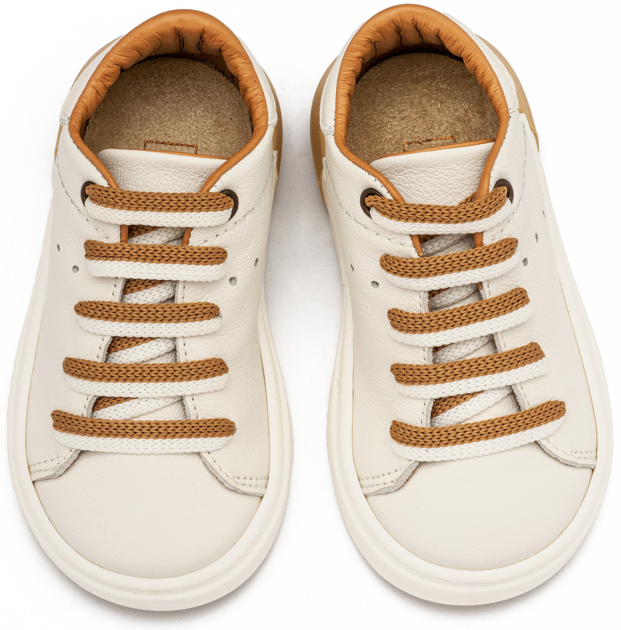 Δετό Sneaker με Δίχρωμο Κορδόνι EXC5294 Λευκό Μπεζ - Image 2