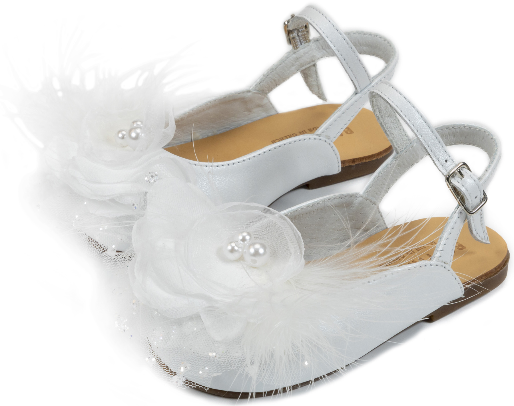 Δερμάτινο Σαμπό με Χειροποίητο Λουλούδι EXC5772 Λευκό - Image 3