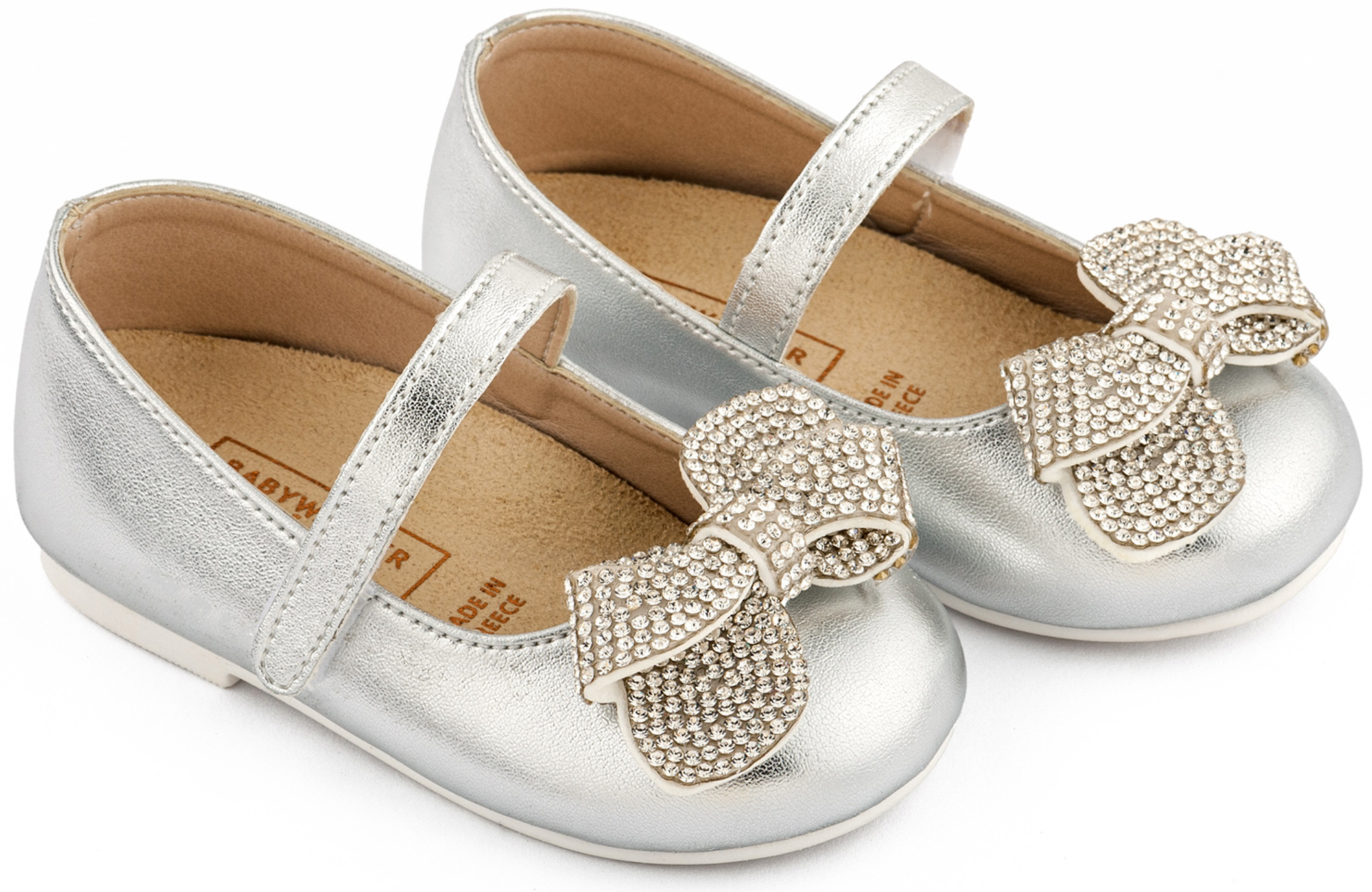 Γοβακι Μονή Μπαρέτα Στρας με Φιογκάκι Στρας EXC5880 - SILVER - Image 2