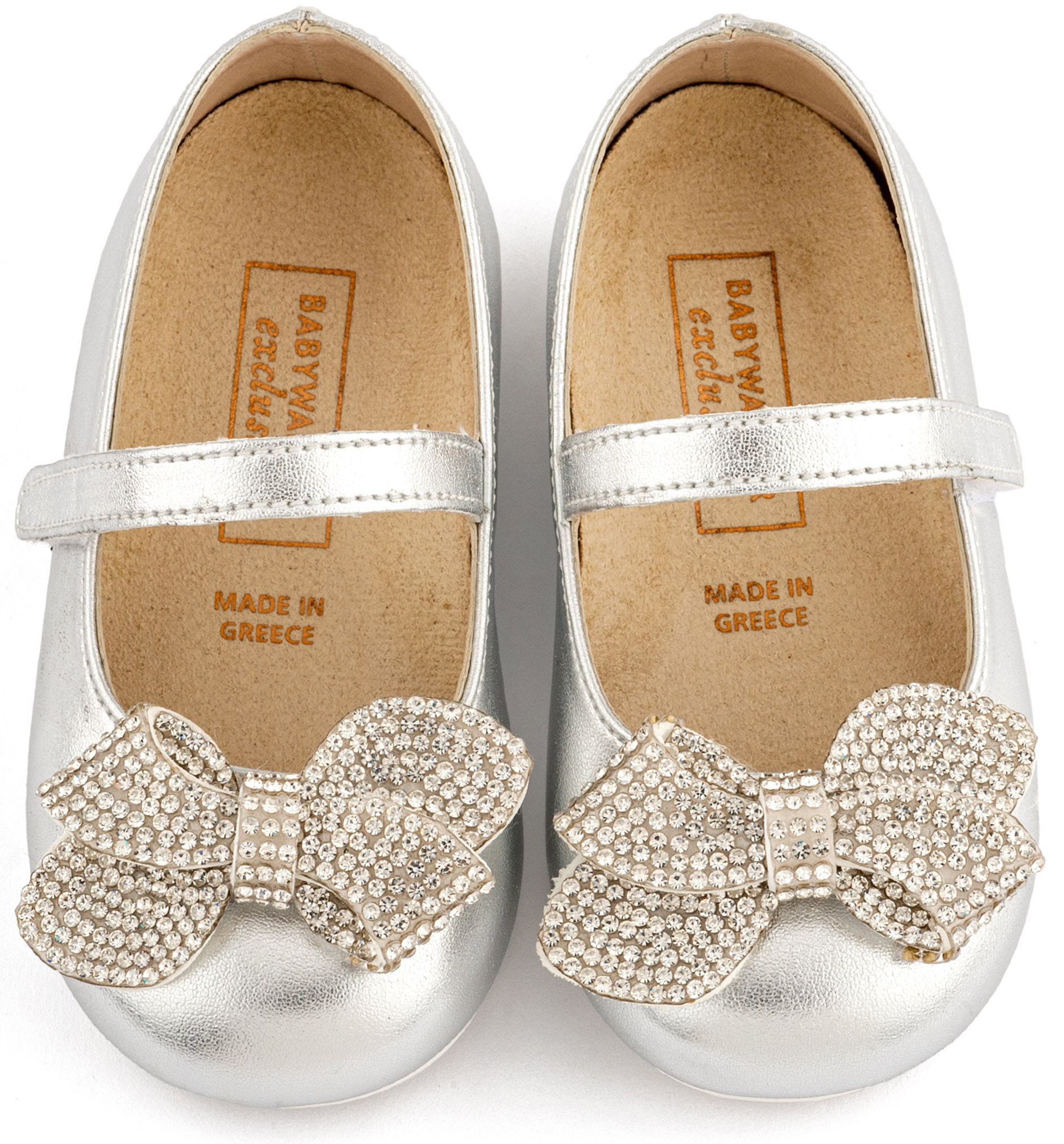 Γοβακι Μονή Μπαρέτα Στρας με Φιογκάκι Στρας EXC5880 - SILVER - Image 3