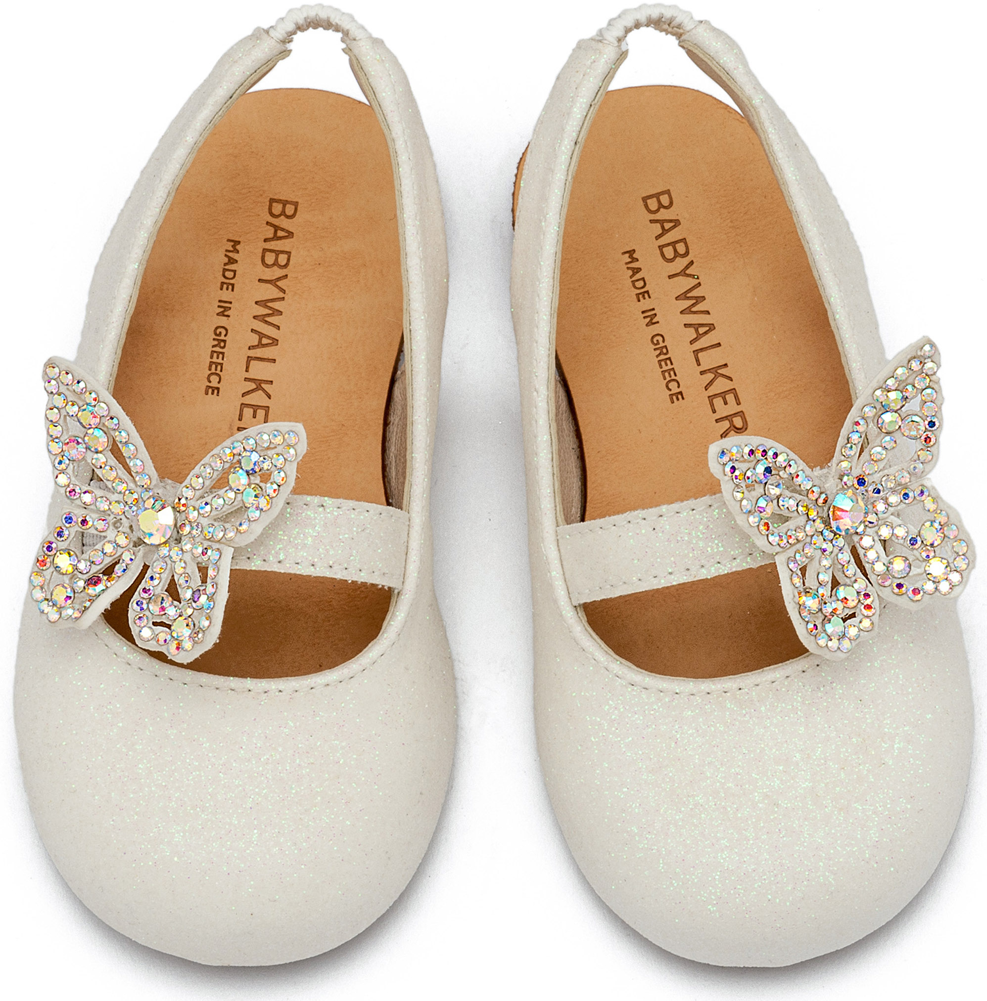 Γαλλικό Σαμπό Διακοσμημένο με Στρασένια Πεταλούδα EXC5881-WHITE - Image 2