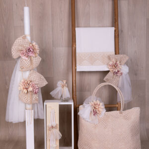Σετ βάπτισης για κορίτσι με θέμα Λουλούδια  L-E600