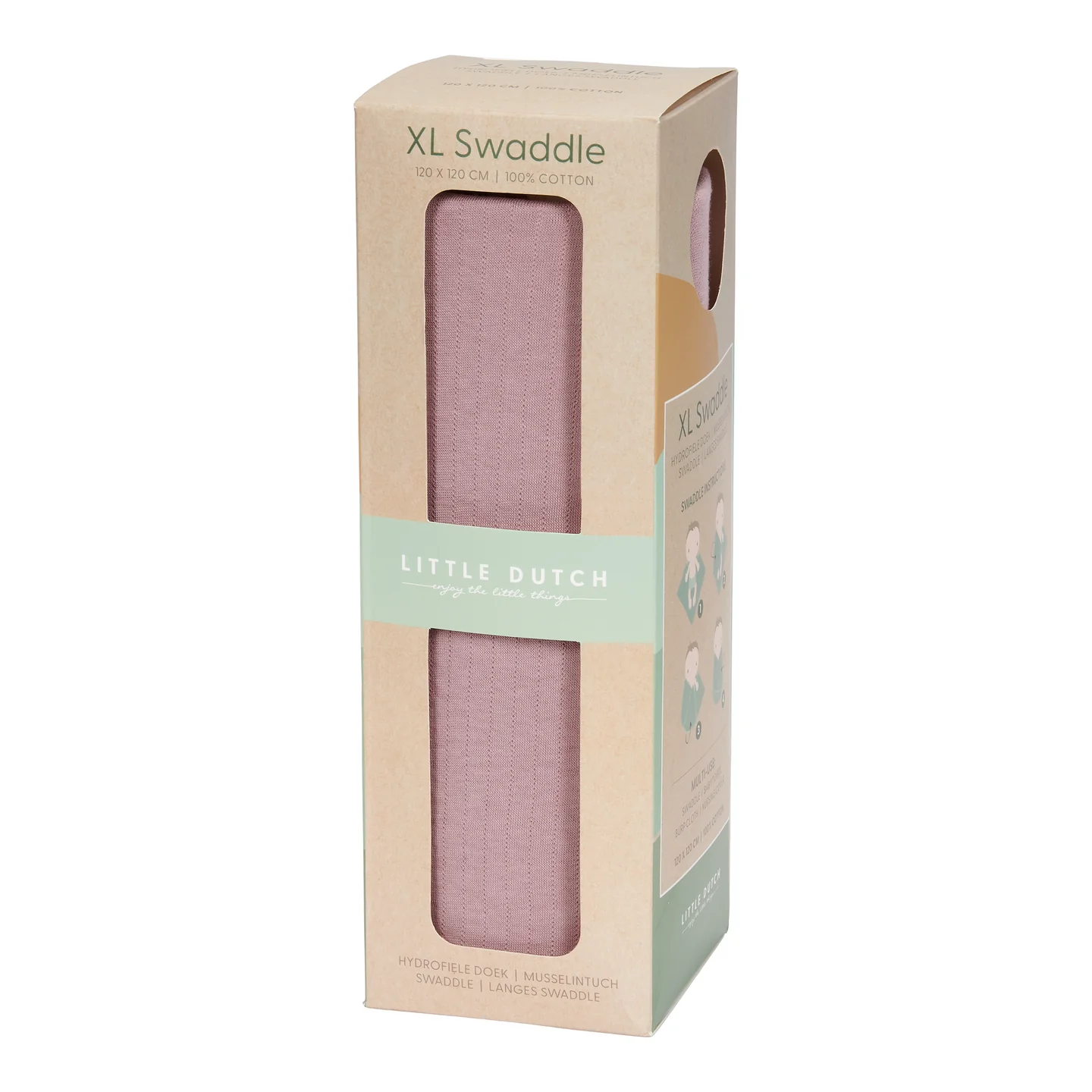 LITTLE DUTCH. Πανάκι αγκαλιάς - ύπνου Pure Mauve 120 x 120 εκ. LD50472007 - Image 3