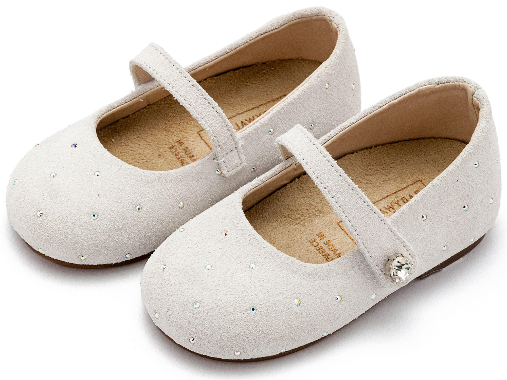 Γοβάκι Suede με Στρας LU6009 Λευκό - Image 3