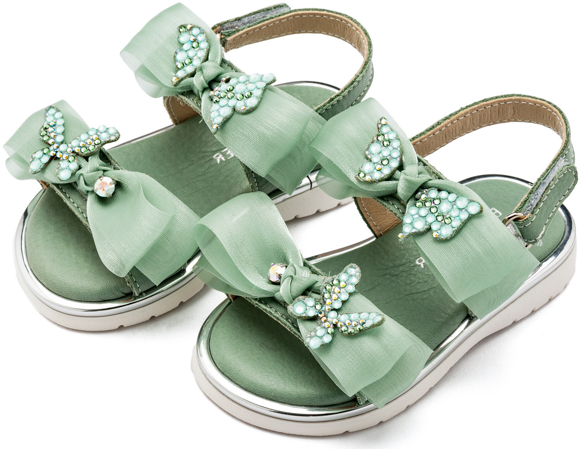 Πέδιλο με Φίογκους και Πεταλούδες LU6119 Μέντα - Image 3