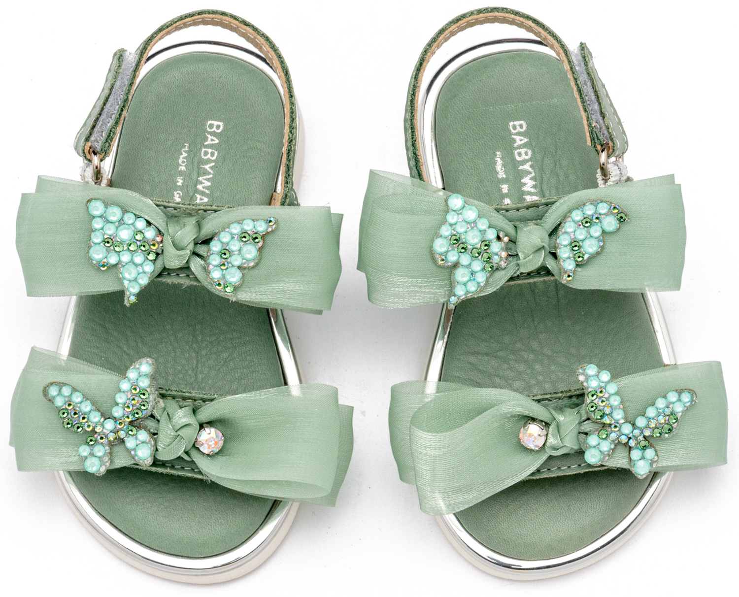 Πέδιλο με Φίογκους και Πεταλούδες LU6119 Μέντα - Image 2