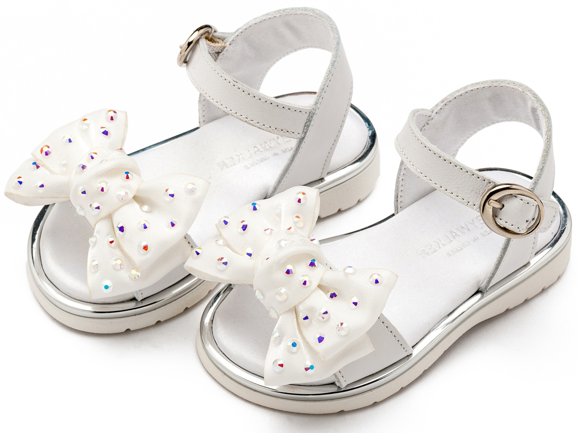 Πέδιλο με Φιόγκο και Στρας LU6122 Λευκό - Image 3