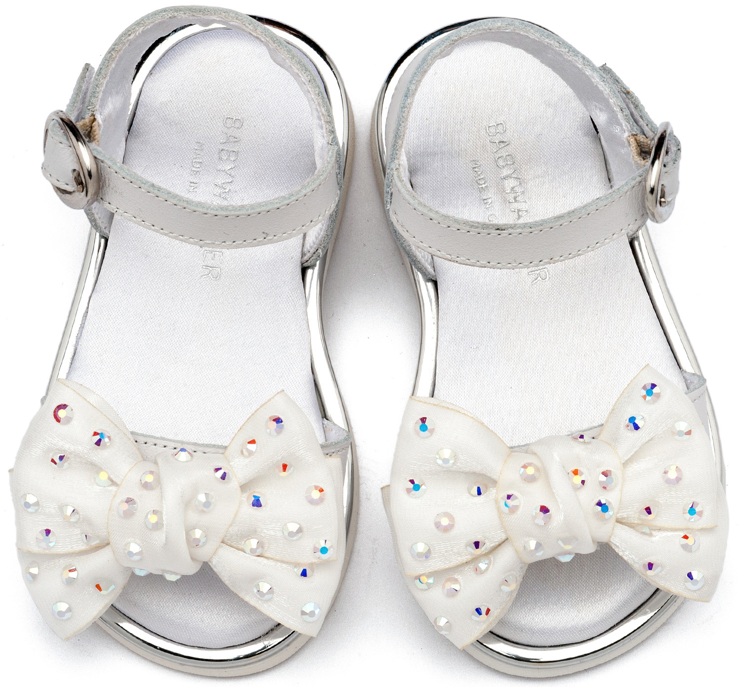 Πέδιλο με Φιόγκο και Στρας LU6122 Λευκό - Image 2