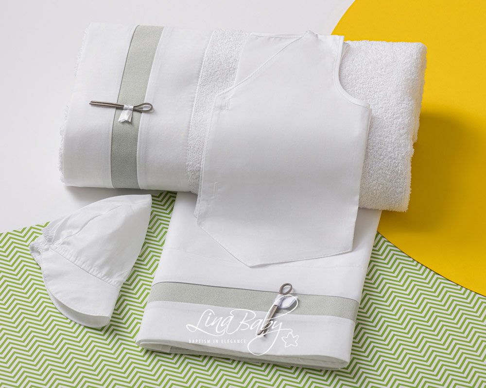 Lina Baby Σετ Λαδόπανο LB-1493 Colin White/Ivory