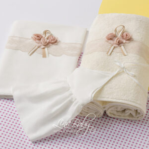 Lina Baby Σετ Λαδόπανο Sarah Key LB-1525 Ivory