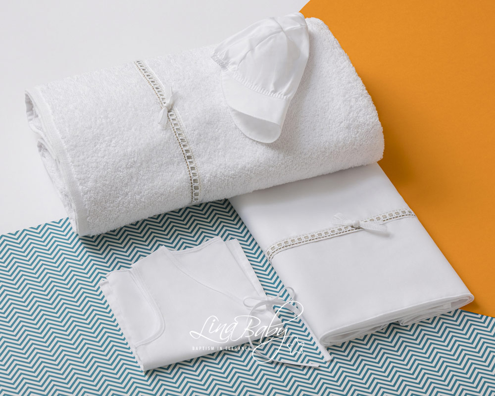 Lina Baby Σετ Λαδόπανο LB-1547 Ithaca White
