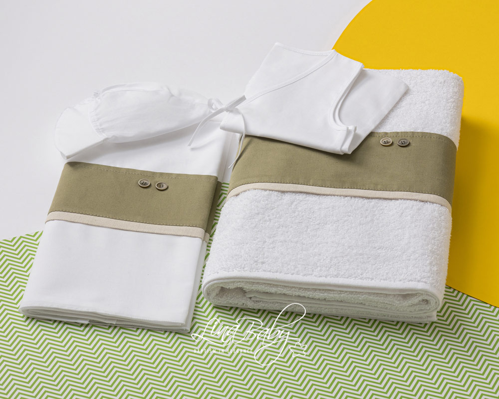 Lina Baby Σετ Λαδόπανο LB-1557 Byron White/Ivory