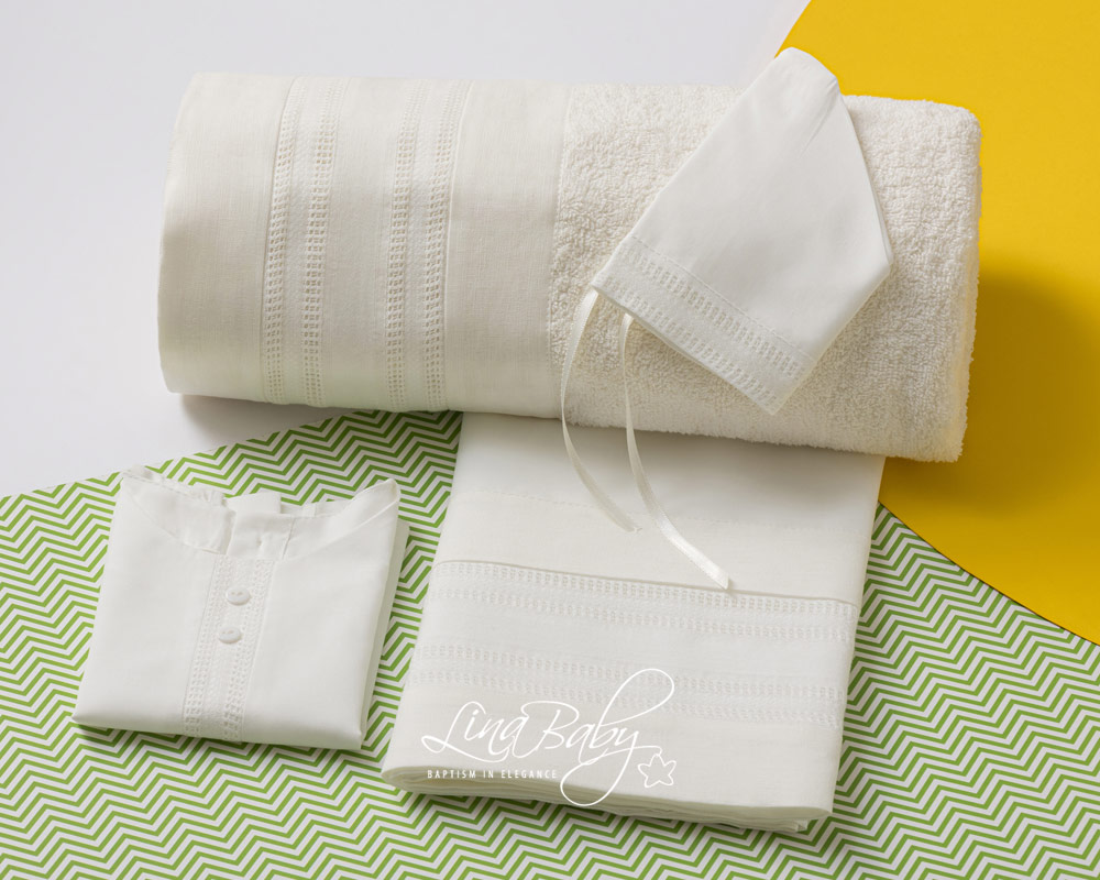 Lina Baby Σετ Λαδόπανο Pavlos LB-1561 Ivory