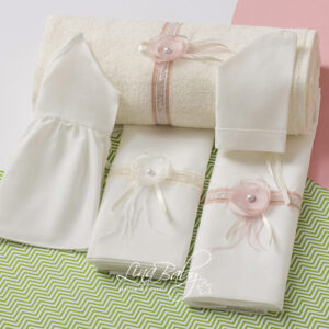 Lina Baby Σετ Λαδόπανο Erica LB-1567 Ivory Pink