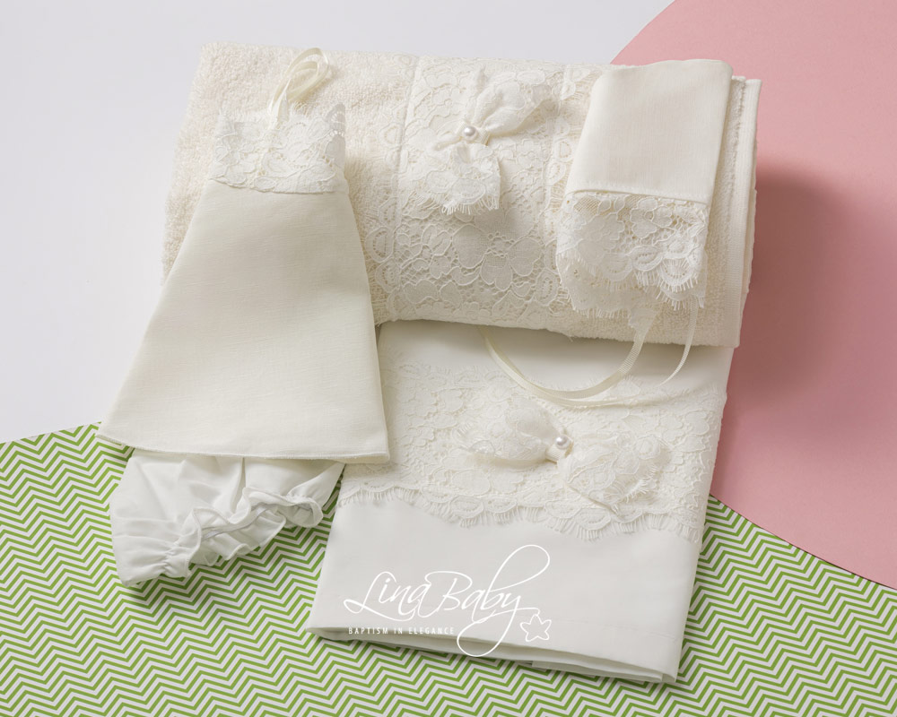 Lina Baby Σετ Λαδόπανο Alice LB-1574 Ivory