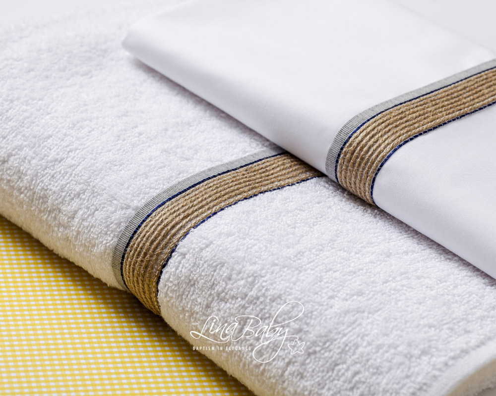 Lina Baby Σετ Λαδόπανο LB-1576 Damianos White - Image 2