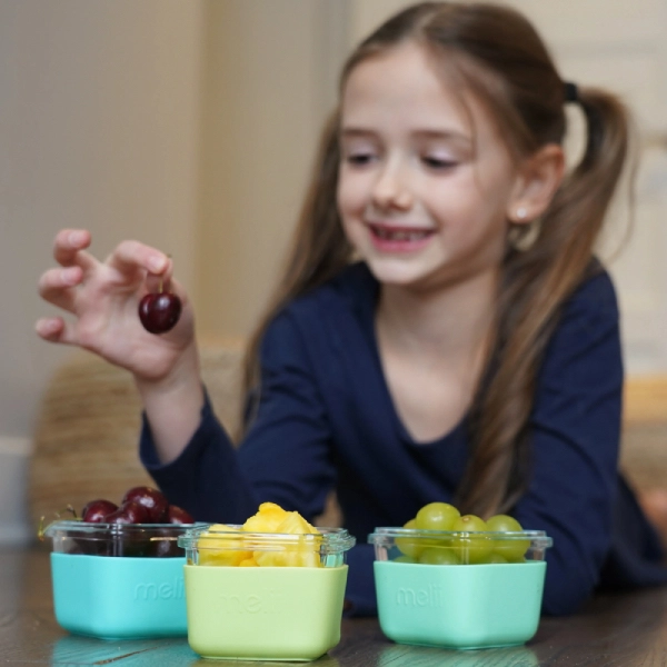 Melii Γυάλινα Δοχεία Φαγητού & Σνακ σε Θήκες Σιλικόνης 3τμχ. 160ml Μέντα-Γαλάζιο-Λάϊμ - Image 6
