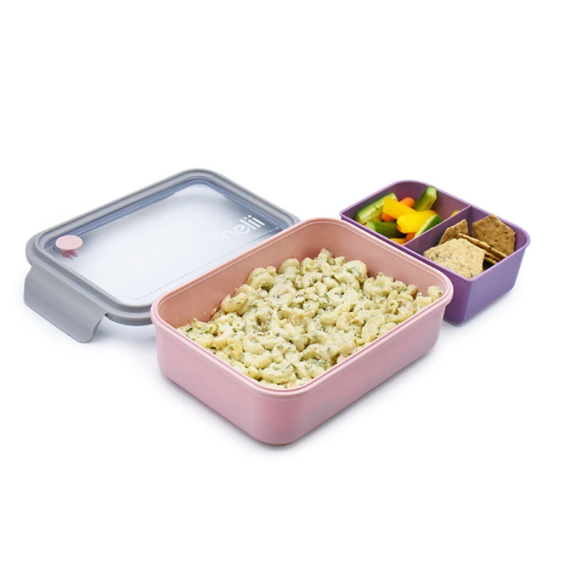 Melii Φαγητοδοχείο Bento 3 Θέσεων 1250ml Ροζ-Μωβ - Image 2