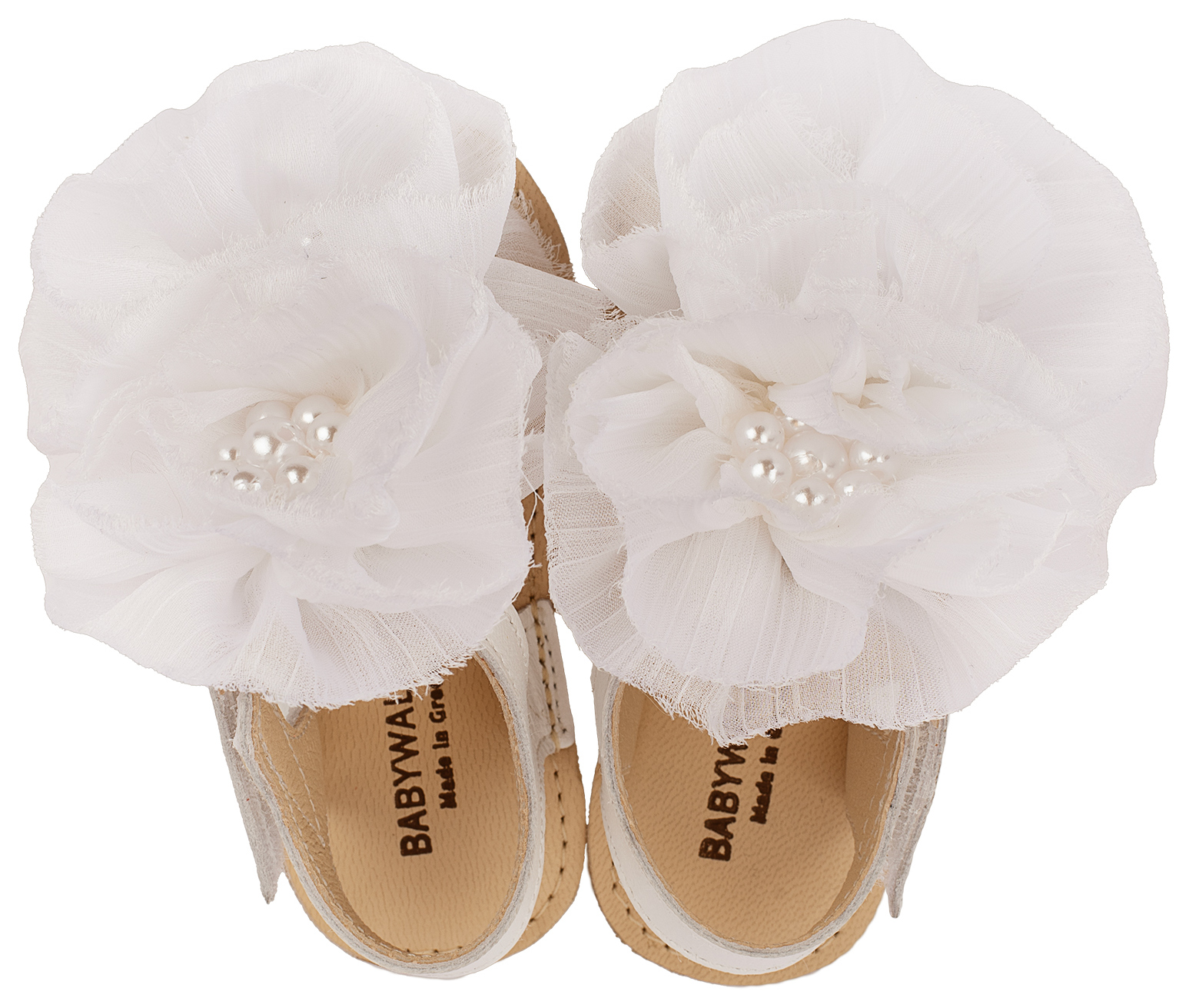 Πέδιλο με Chiffon Λουλούδια MI1559 Λευκό - Image 3
