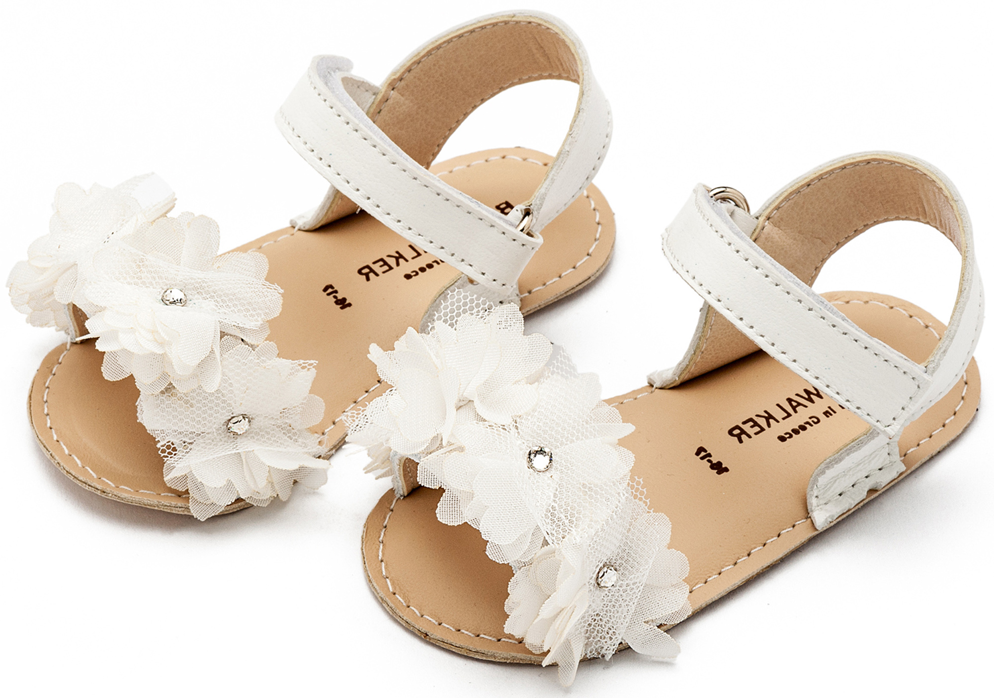 Πέδιλο με Chiffon Λουλούδια MI1633 Λευκό - Image 2