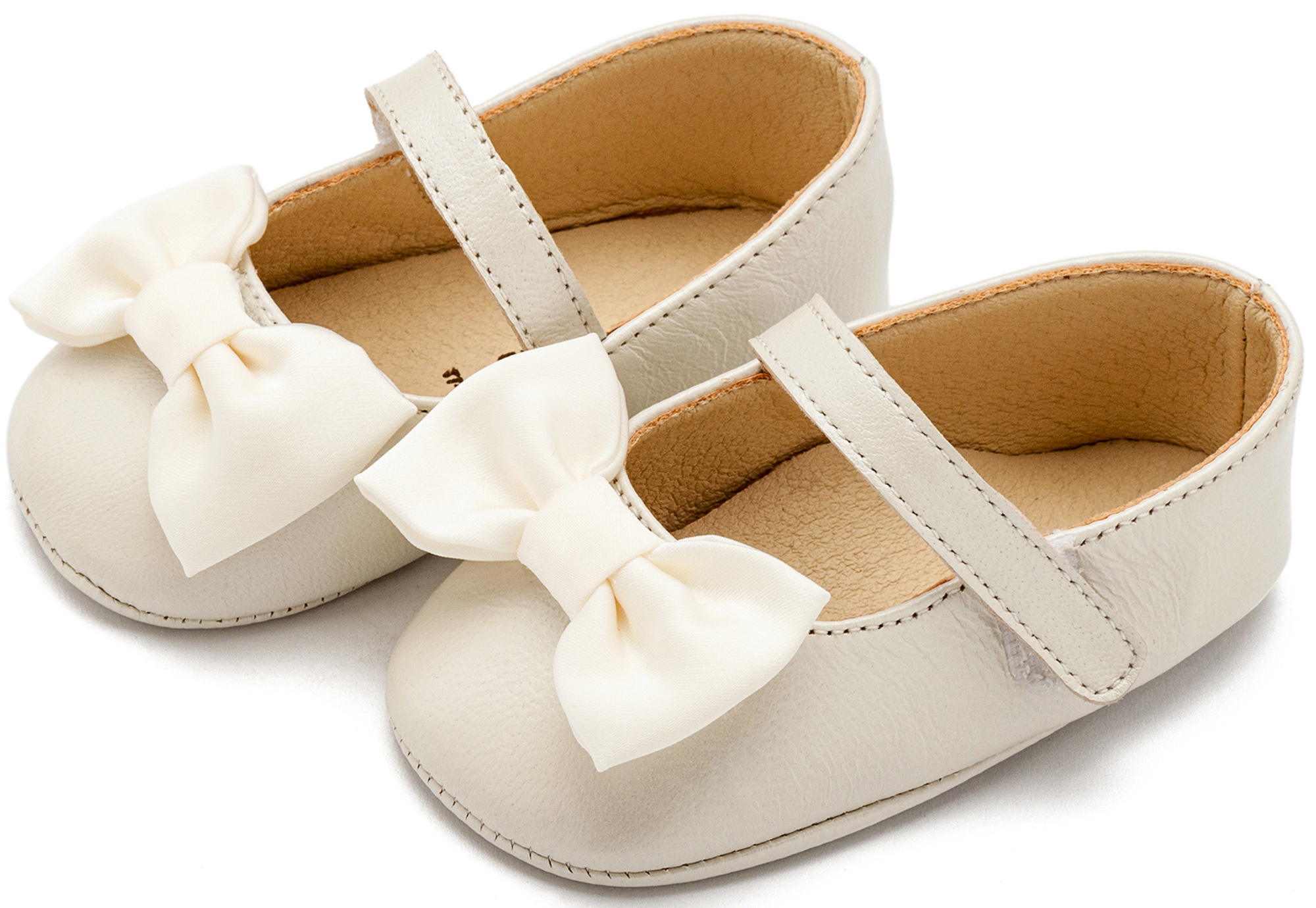 Γοβάκι Μονή Μπαρέτα με Υφασμάτινο Χειροποίητο Φιογκάκι MI1646-IVORY - Image 2