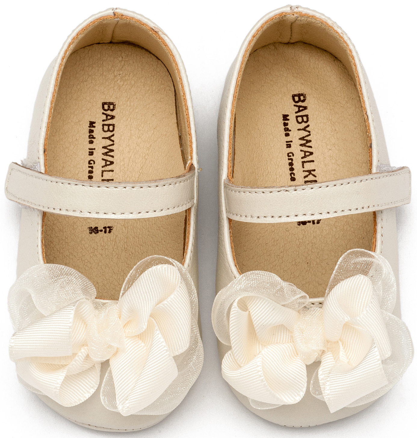 Γοβάκι Μονή Μπαρέτα με Υφασμάτινο Χειροποίητο Φιογκάκι MI1652-IVORY - Image 2