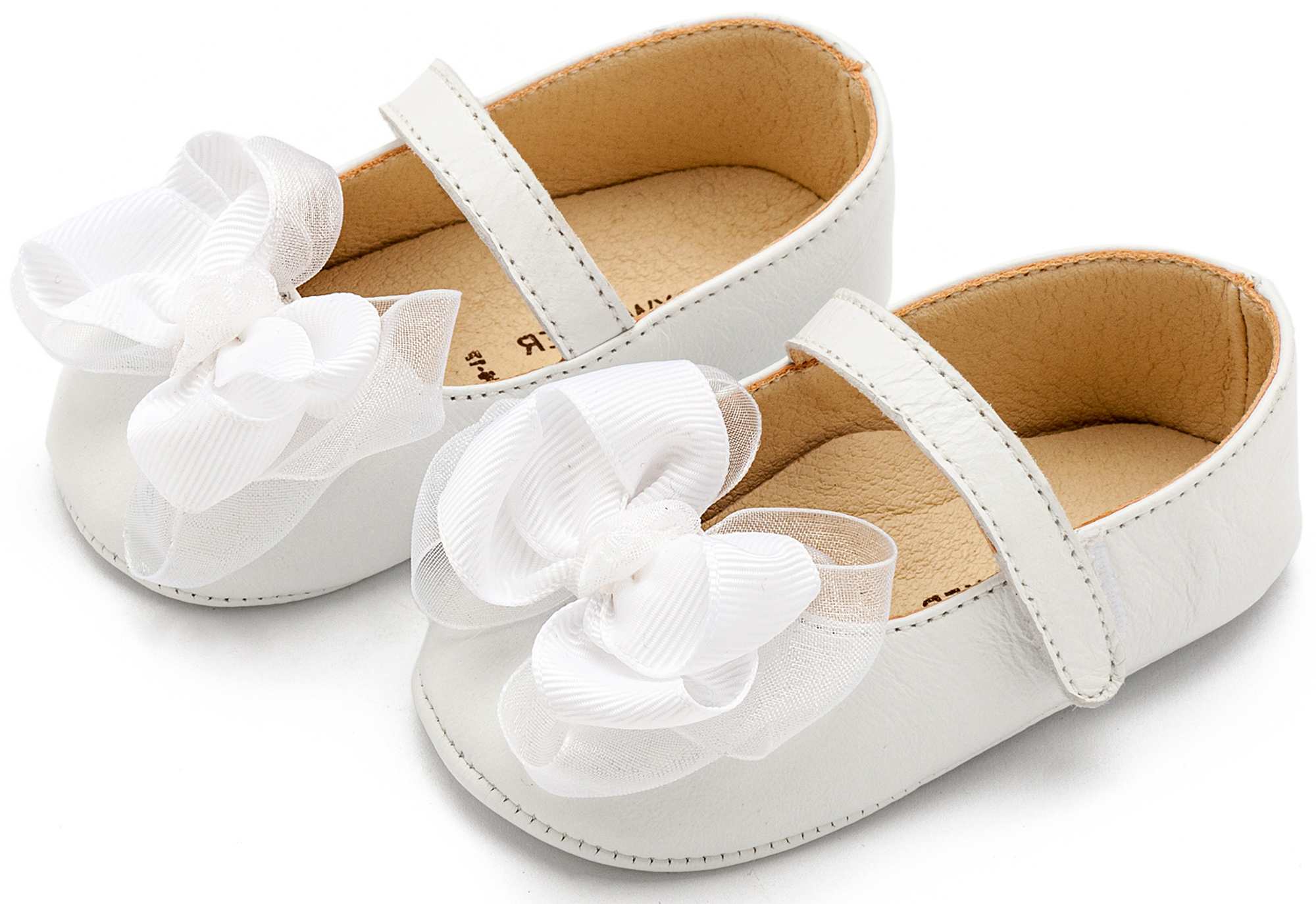 Γοβάκι Μονή Μπαρέτα με Υφασμάτινο Χειροποίητο Φιογκάκι MI1652-WHITE - Image 2