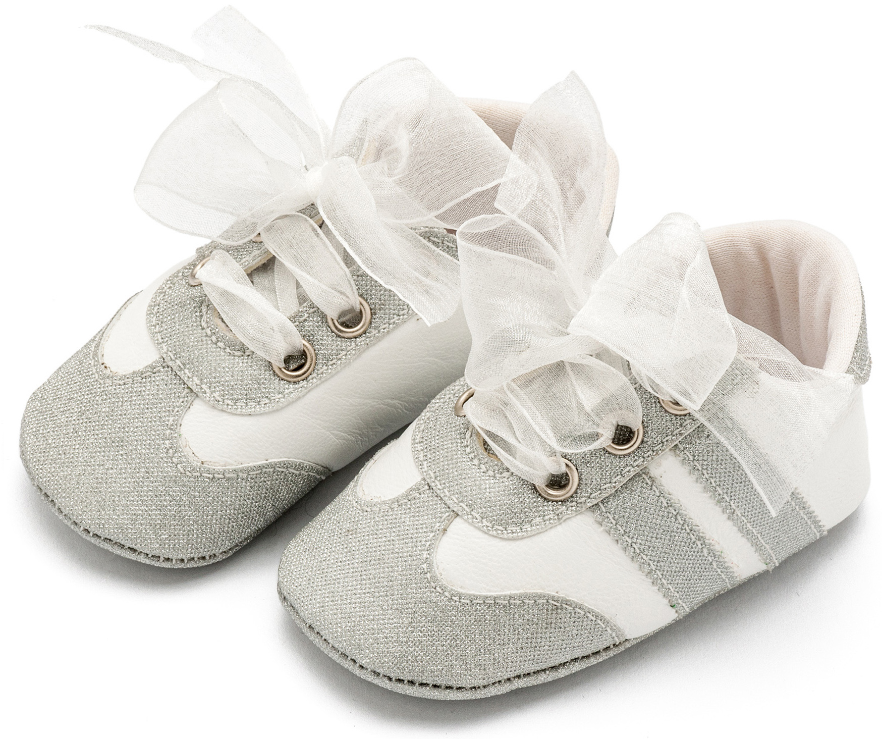 Δετά Sneakers με Κορδέλα Οργάντζα MI1653 Ασημί - Image 2