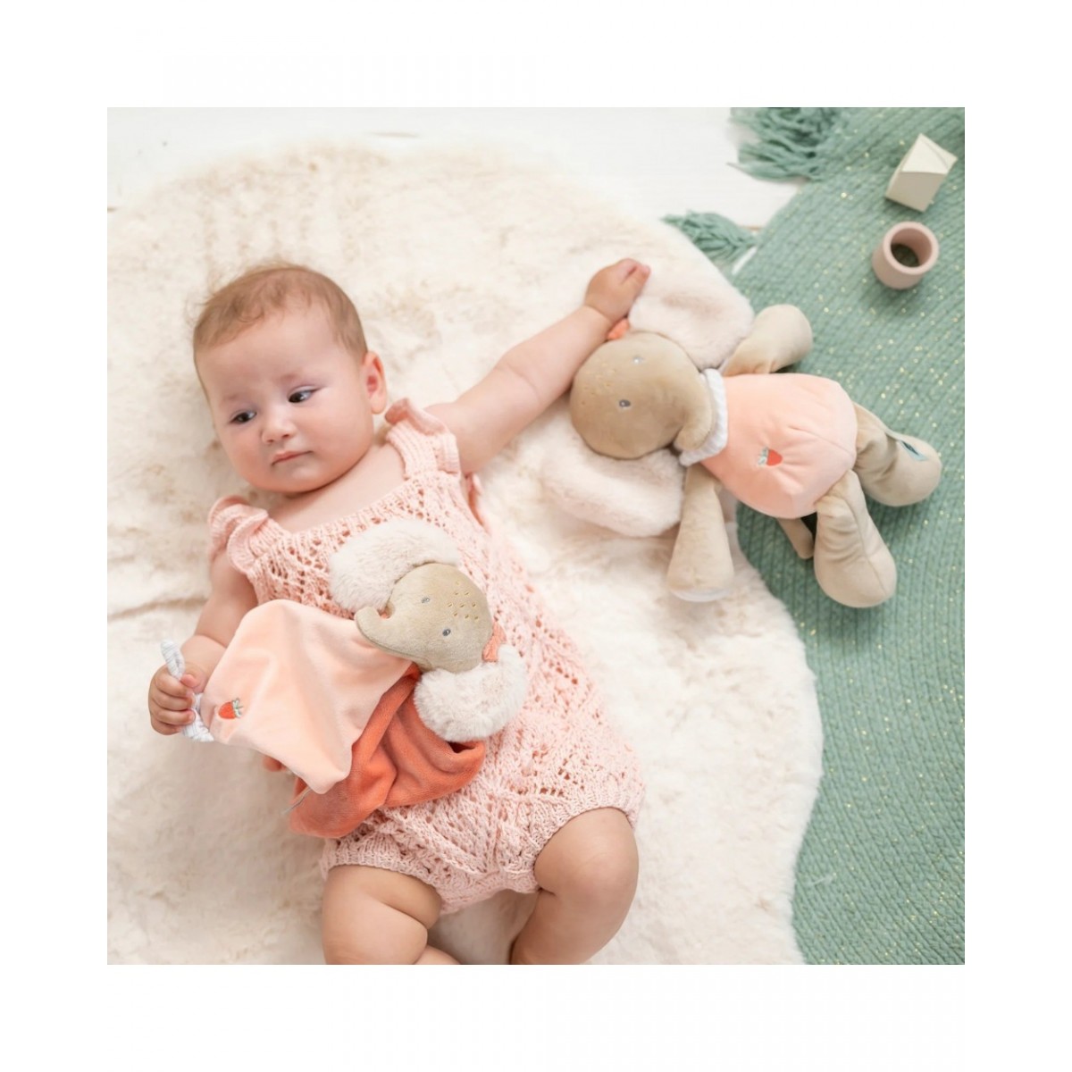 FLO, ERNEST & OLI. Λούτρινο ελεφαντάκι Oli (ροζ) N682008 - Image 3