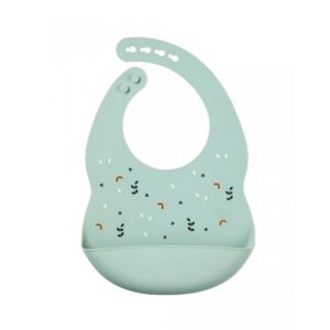 NATTOU SILICON. Σαλιάρα σιλικόνης με τύπωμα (πράσινο)