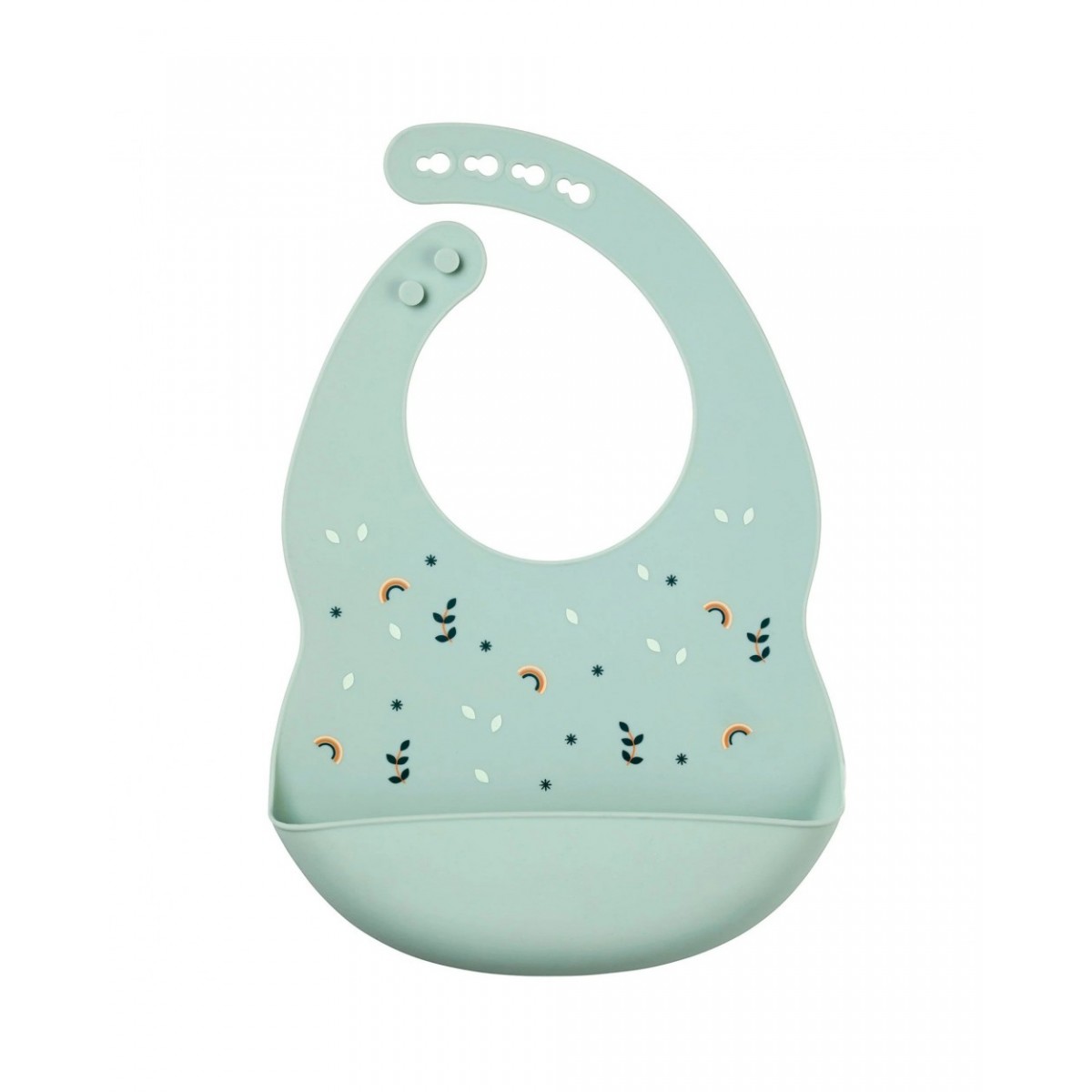 NATTOU SILICON. Σαλιάρα σιλικόνης με τύπωμα (πράσινο)