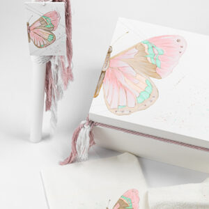 Σετ βάπτισης κορίτσι με θέμα πεταλούδα