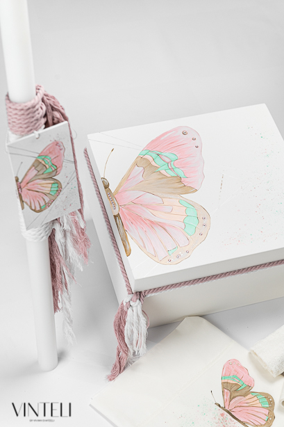 Σετ βάπτισης κορίτσι με θέμα πεταλούδα - Image 2