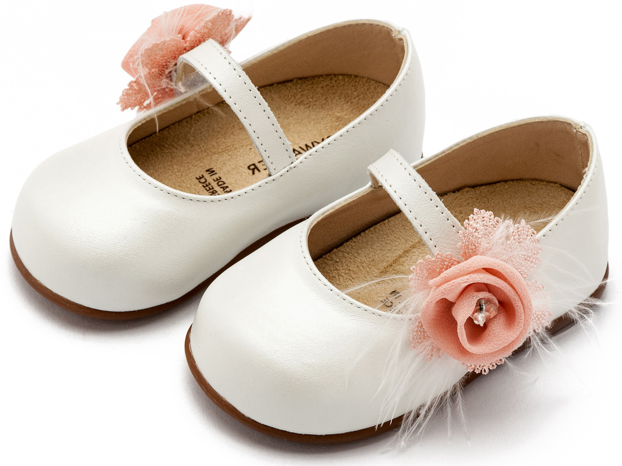 Γοβάκι Μονή Μπαρέτα με Λουλούδι PRI2640 Εκρού Ροζ - Image 3