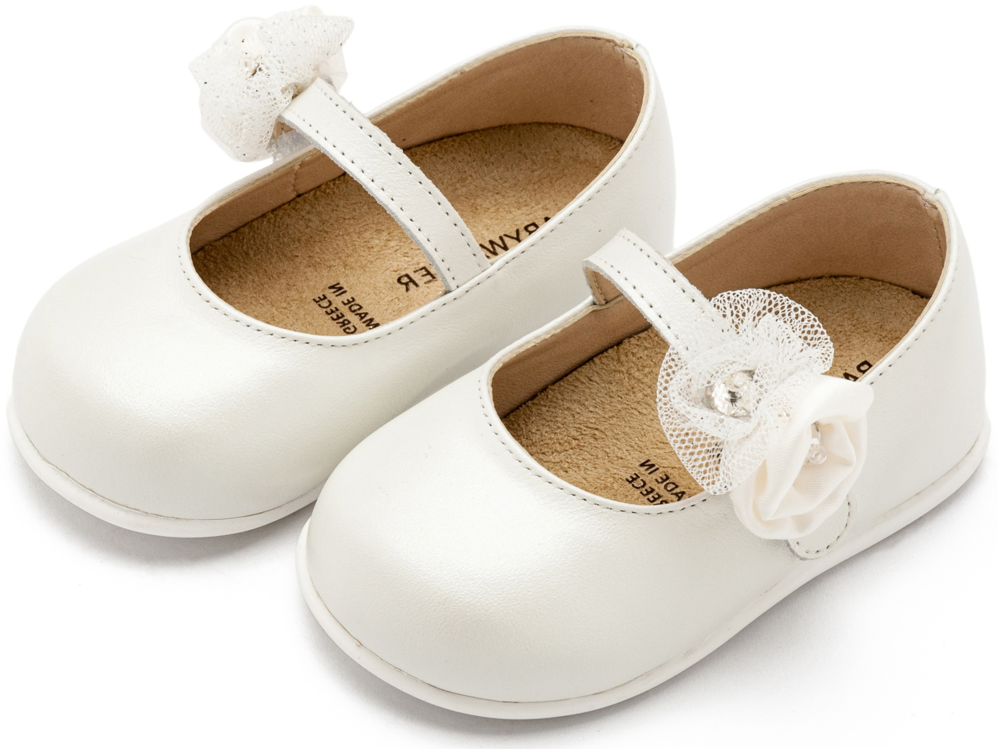 Γοβάκι Μονή Μπαρέτα με Διακοσμητικό Λουλούδι PRI2642 Εκρού - Image 3