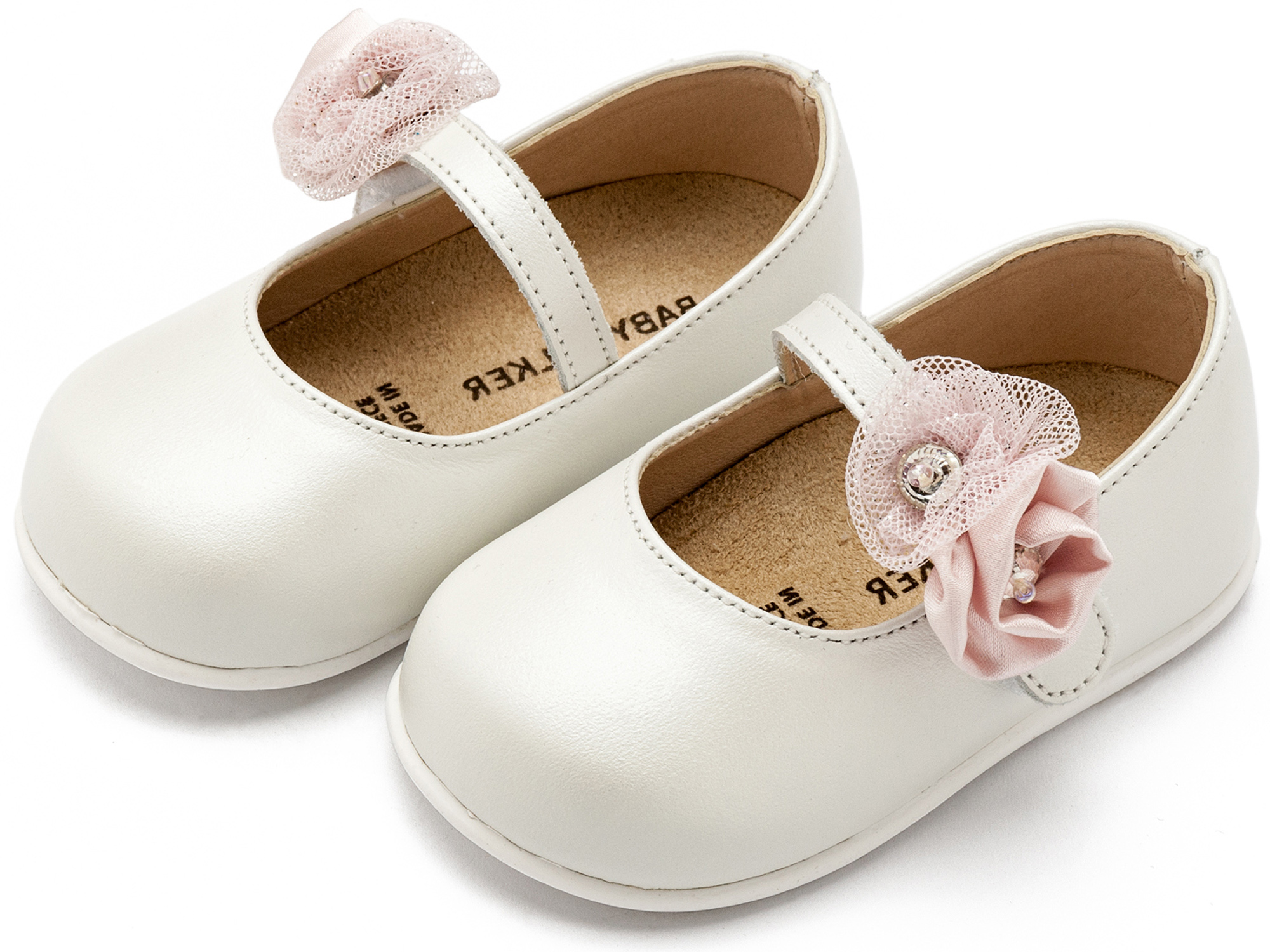 Γοβάκι Μονή Μπαρέτα με Διακοσμητικό Λουλούδι PRI2642 Εκρού Ροζ - Image 3