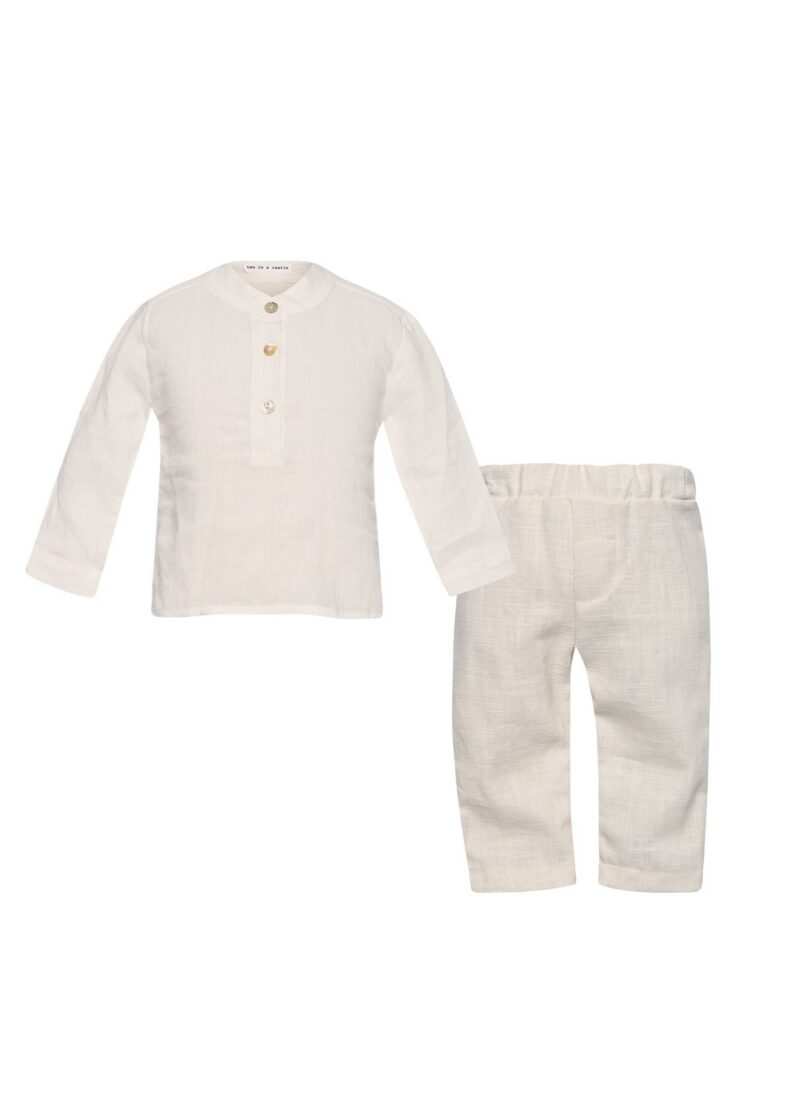 Λινό σετ εκρού Two in a Castle (T5407)