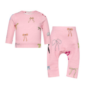 Two in a castle - Σετ Bebe Πουλόβερ & Παντελόνι Bow (T6557)