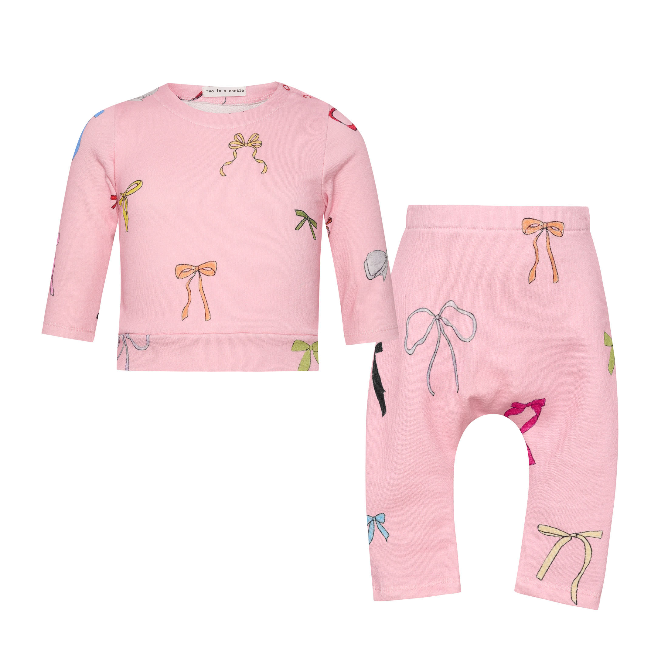 Two in a castle - Σετ Bebe Πουλόβερ & Παντελόνι Bow (T6557)
