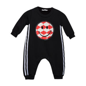 Two in a castle - Βρεφικό Κορμάκι Μαύρο Smile (T6890)