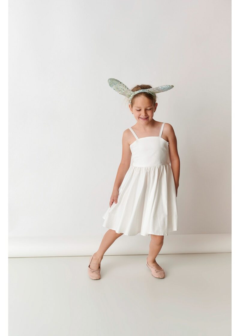 Φόρεμα με φιόγκο στην πλάτη Two in a Castle (T5178) Άσπρο - Image 3