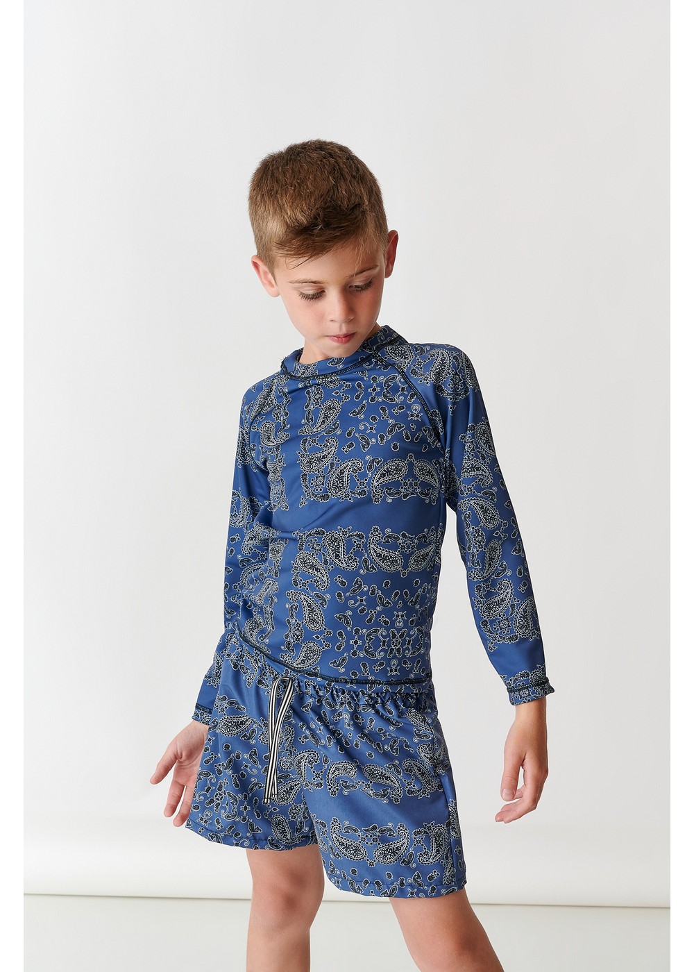 Μαγιό βερμούδα μπλε με πριντ Two in a Castle (T5494) - Image 2