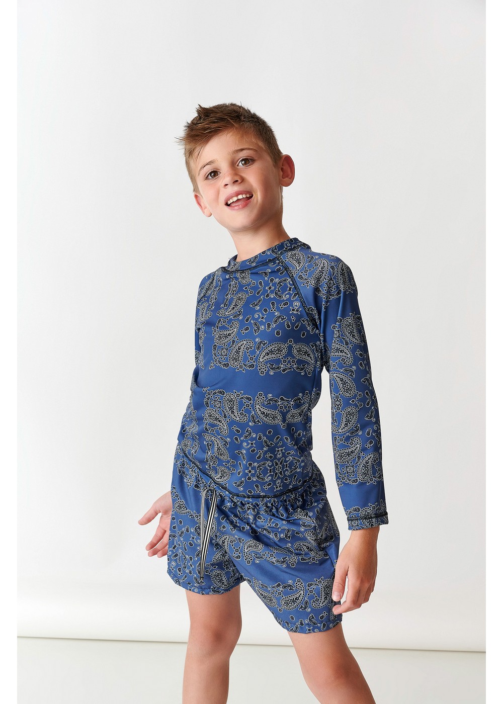 Μαγιό βερμούδα μπλε με πριντ Two in a Castle (T5494) - Image 3